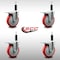 Service Caster 5'' SS Red Poly Swivel 1'' Expanding Stem Caster Set Total Lock Brake, 4PK SCC-SSEXTTL20S514-PPUB-RED-1-4 - alternate 3